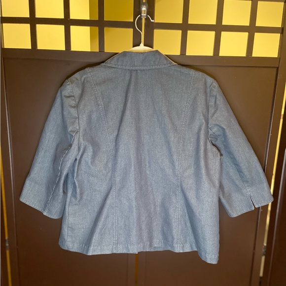 Dark Denim Blue Cropped Blazer - Picture 2 of 8